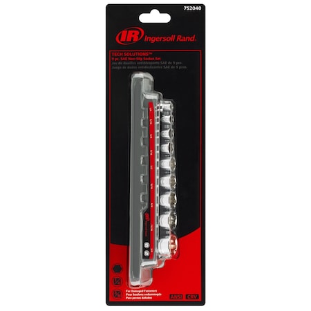 Ingersoll-Rand 9Pc SAE Non-Slip Socket Set (IR) 752040